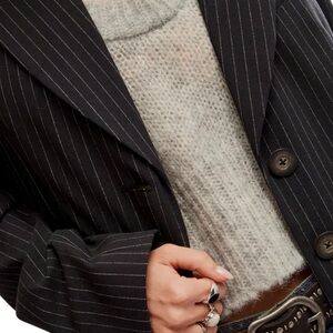 Tulle Charcoal Pinstripe Blazer